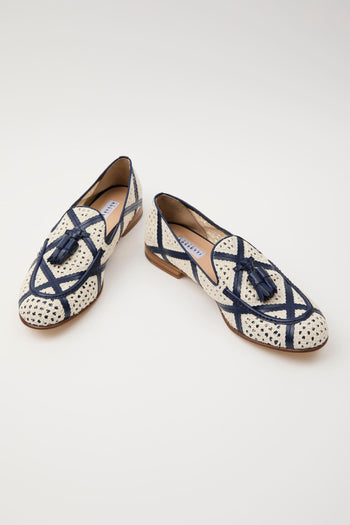 Mocassino Avorio/indaco Donna - 7