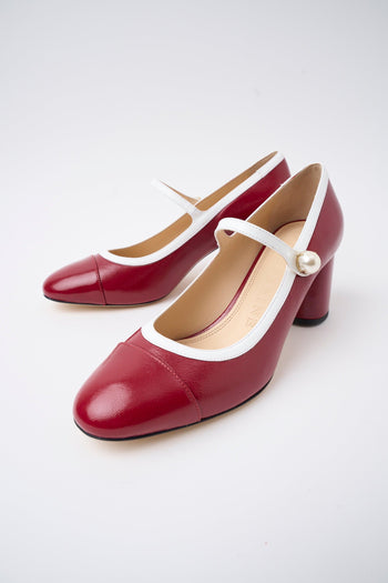 Mary Jane Ciliegia/bianco Donna - 6