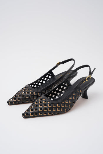 Slingback Nero/camel Donna - 2