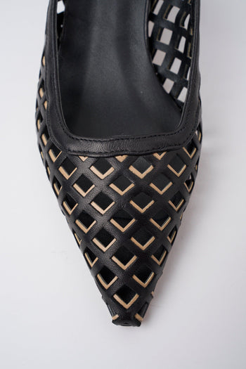 Slingback Nero/camel Donna - 3
