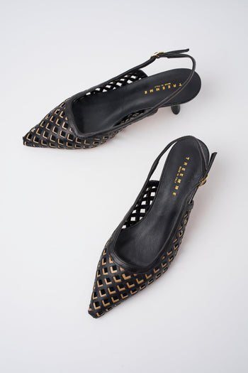 Slingback Nero/camel Donna - 5