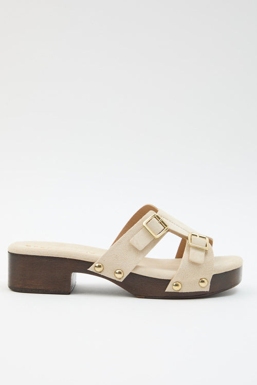 Zoccolo Beige Donna