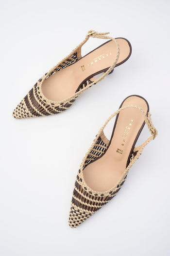 Slingback T.moro+beige Donna - 5