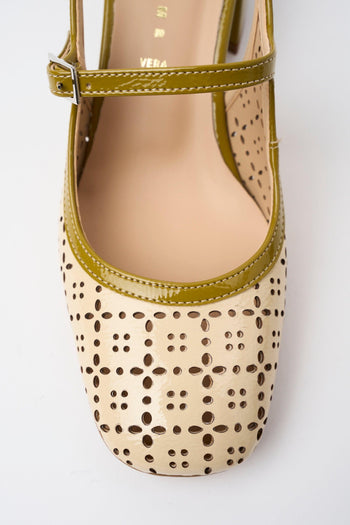 Mary Jane Crema+senape Donna - 3