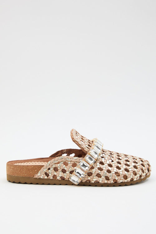 Ciabatta Beige/platino Donna