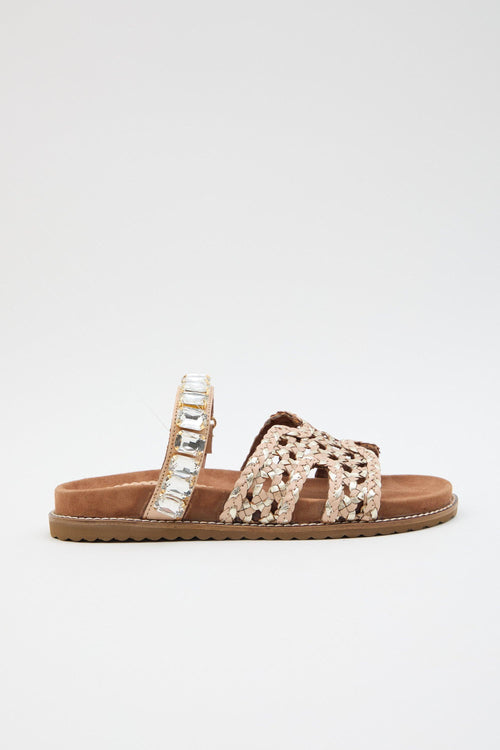 Ciabatta Beige/platino Donna