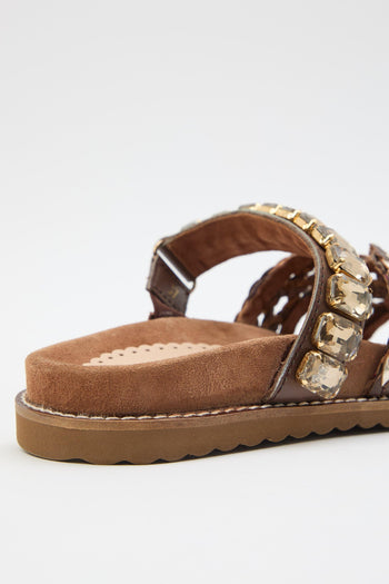 Ciabatta Marrone/platino Donna - 5