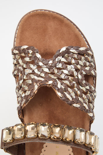 Ciabatta Marrone/platino Donna - 6