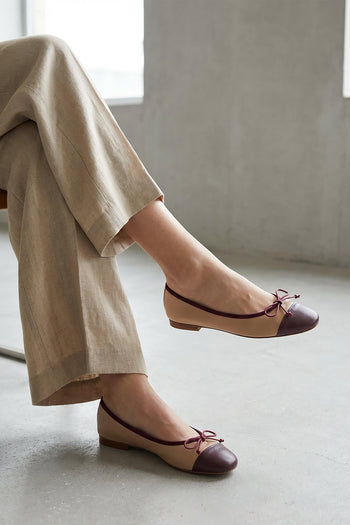 Ballerina Crema+bordeaux Donna - 8
