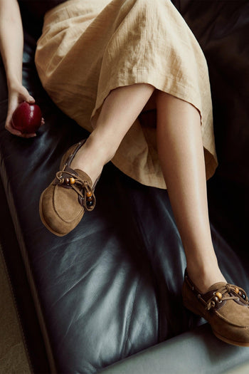 Mocassino Taupe+cioccolato Donna - 7