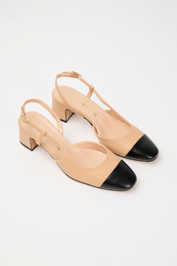 Slingback Nero+naturale Donna - 2