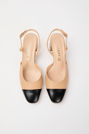 Slingback Nero+naturale Donna - 5