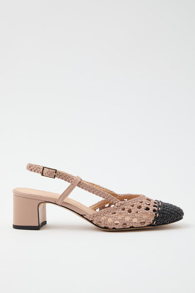 Slingback Nero+nude Donna