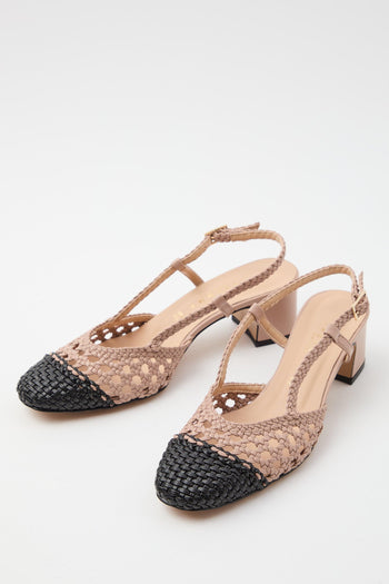 Slingback Nero+nude Donna - 2