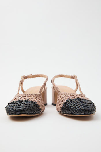 Slingback Nero+nude Donna - 8