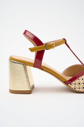 Sandalo Rosso+ocra Donna - 4