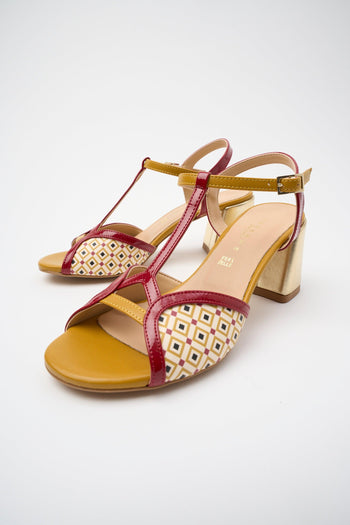 Sandalo Rosso+ocra Donna - 5