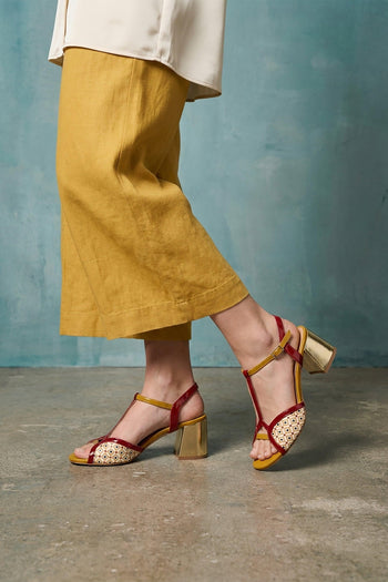 Sandalo Rosso+ocra Donna - 11