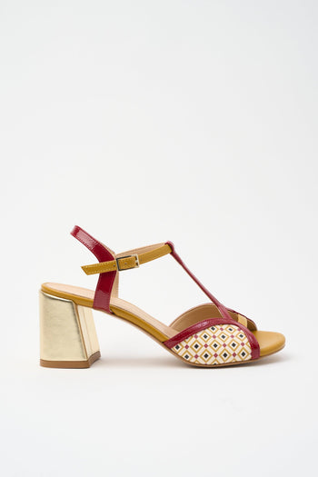 Sandalo Rosso+ocra Donna - 6