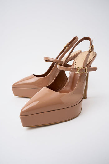 Slingback Dark Nude Donna - 7