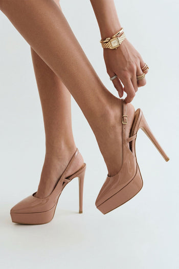 Slingback Dark Nude Donna - 8