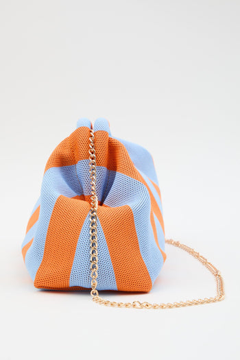 Borsa Righe Arancio/azzurro Donna - 3