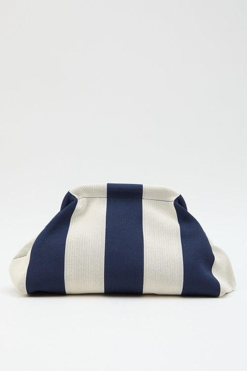 Borsa Righe Beige/blu Donna