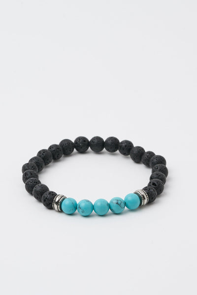 Bracciali Nero/turchese Uomo