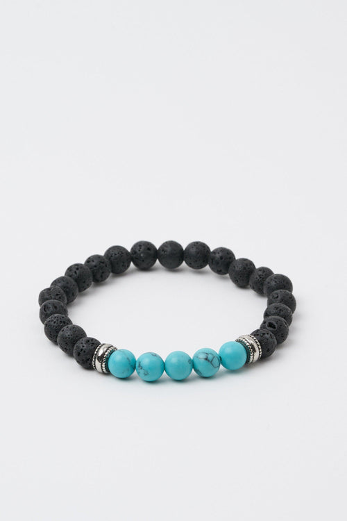 Bracciali Nero/turchese Uomo