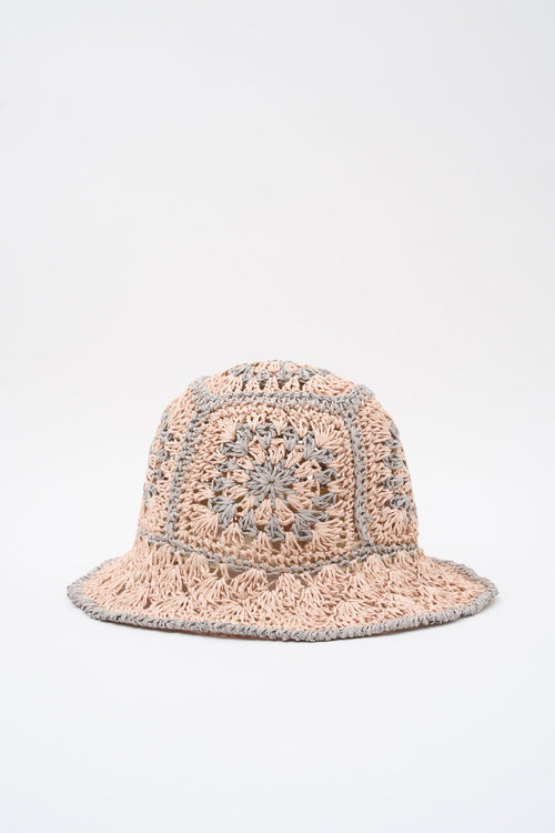 Cappello Rosa/grigio Donna