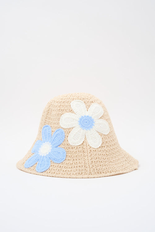 Cappello Azzurro/bianco Donna