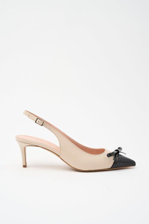 Slingback Nero+milk Donna