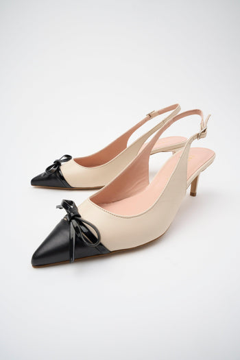 Slingback Nero+milk Donna - 5