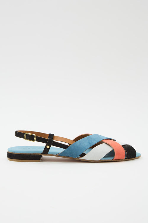 Sandalo Arancio+nero Donna