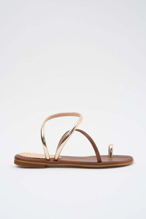 Sandalo Brown/pitone Donna