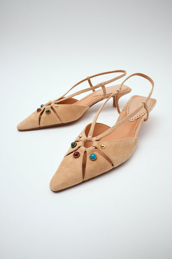 Slingback Beige Donna - 6