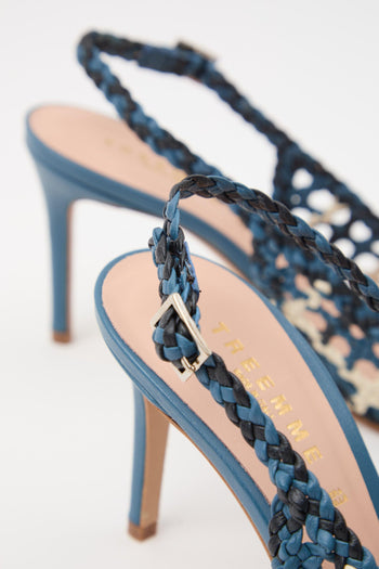 Slingback Azzurro+off White Donna - 7