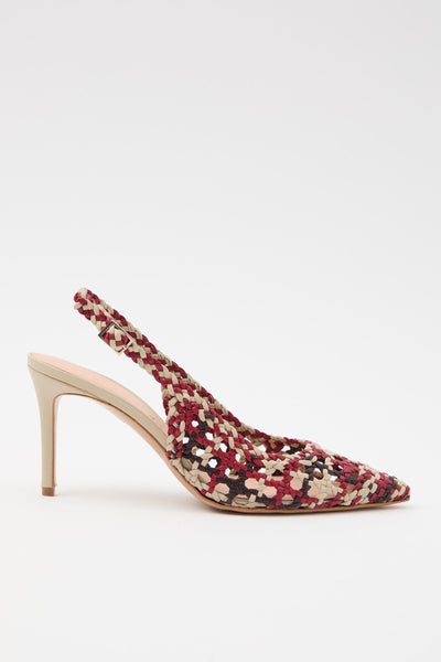 Slingback Rosso+mocca Donna