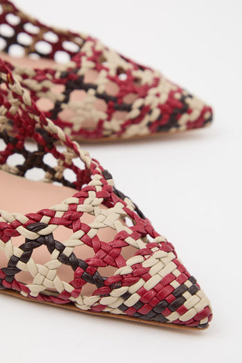Slingback Rosso+mocca Donna - 4