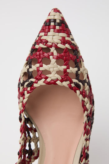 Slingback Rosso+mocca Donna - 5