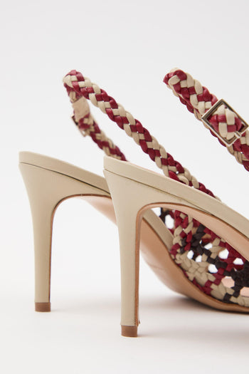 Slingback Rosso+mocca Donna - 6