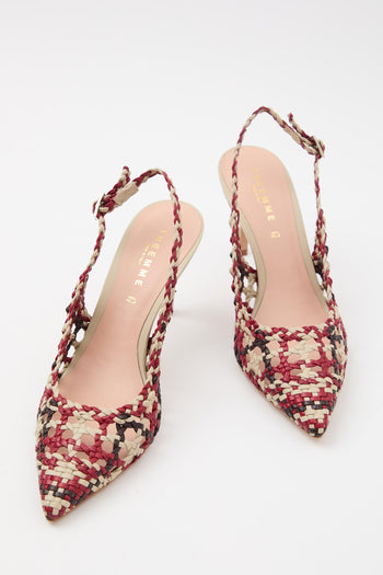 Slingback Rosso+mocca Donna - 8