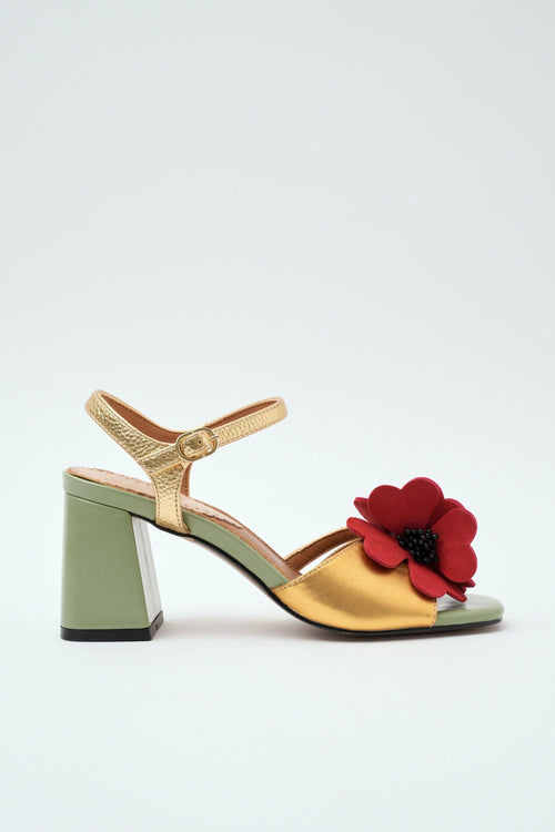 Sandalo Green/yellow/red Donna