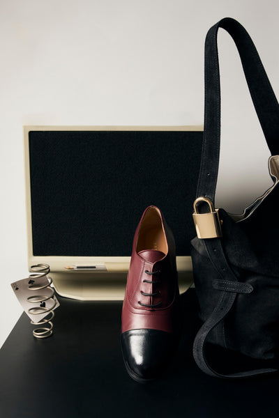 Stringata Nero/bordeaux Donna