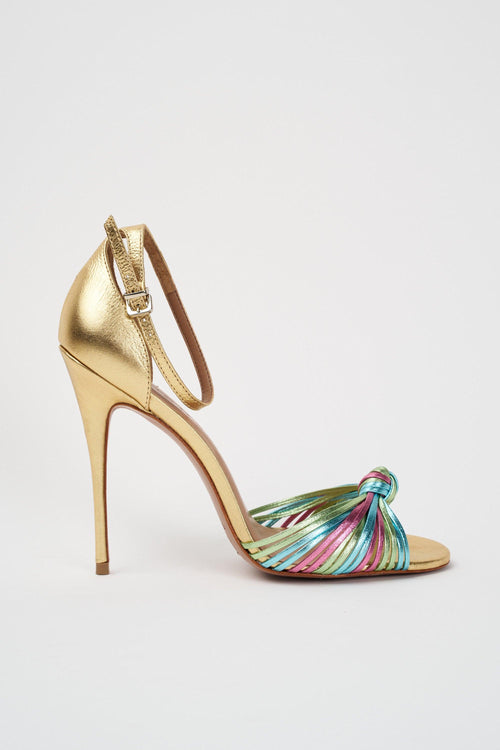 Sandalo Oro Fuxia Donna