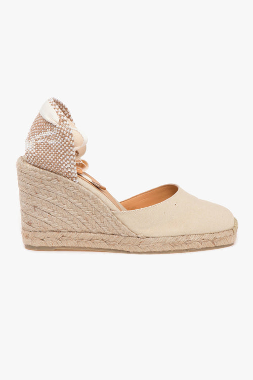 Espadrillas Carina/8 in canvas con zeppa 90 mm