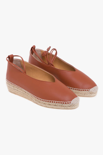 , espadrilla "GEA" stile ballerina in pelle con allacciatura in caviglia - 2