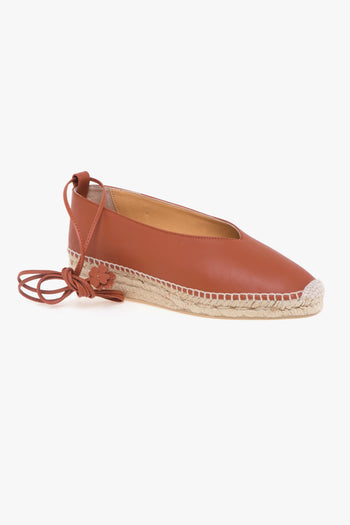 , espadrilla "GEA" stile ballerina in pelle con allacciatura in caviglia - 4