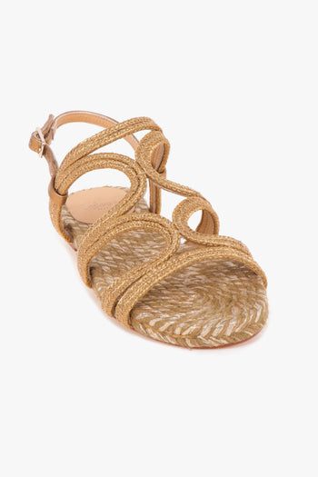 , sandalo basso "Pitra" in tessuto laminato intrecciato - 4