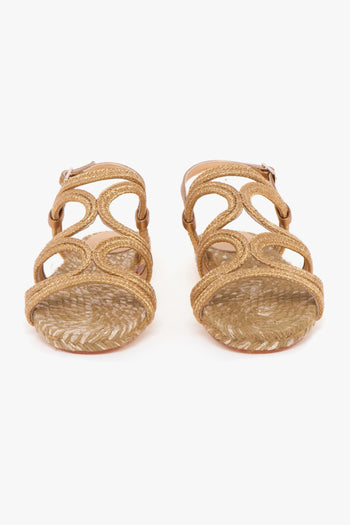 , sandalo basso "Pitra" in tessuto laminato intrecciato - 5